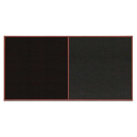 United Visual Products Enclosed Corkboard, 1 Door, 72"x48", 4" Fra UV3412-SATIN-FORBO